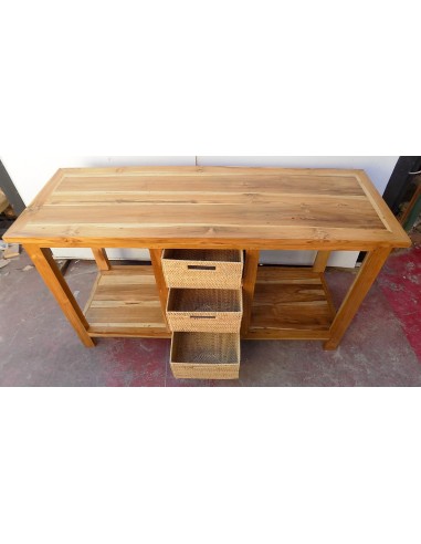 Mobile bagno in Teak massello con cestini in...