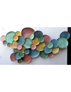 Pannello floreale vegetale in metallo creato e colorato...