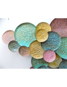 Pannello floreale vegetale in metallo creato e colorato... 2