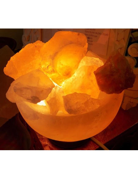 Lampada di Sale Braciere cm 15 KG 2/3 , Sale dell'Himalaya GROTTE TIBET sale rosa