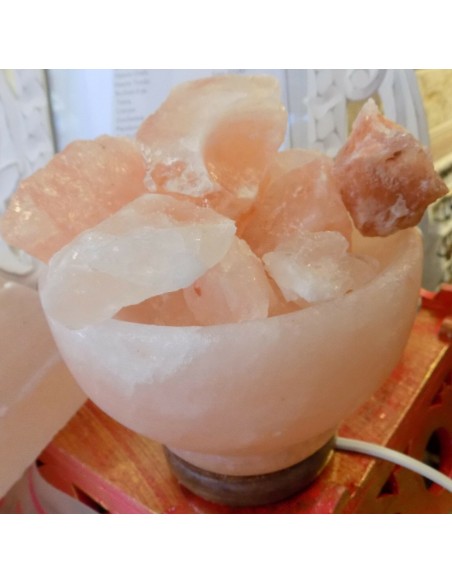 Lampada di Sale Braciere cm 15 KG 2/3 , Sale dell'Himalaya GROTTE TIBET sale rosa