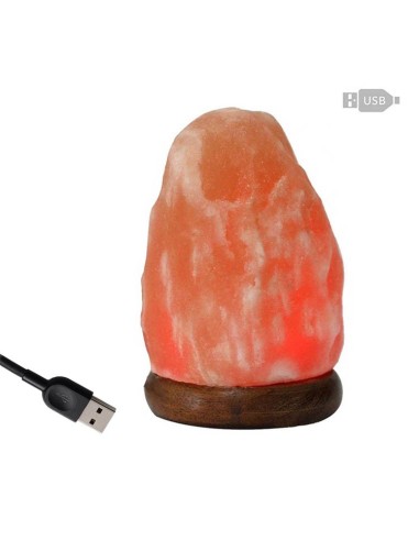 Lampada di Sale USB KG 1 circa, cm 11 Sale dell'Himalaya GROTTE