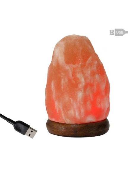 Lampada di Sale rosa USB cm 11 Sale dell'Himalaya GROTTE TIBET Voganto con scatola