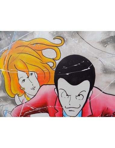 Quadro Lupin III cm 100x100 con Margot Fujiko...