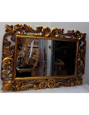 Specchio barocco in legno intarsiato cm 100x70...