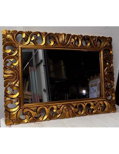 Specchio barocco in legno intarsiato cm 100x70...