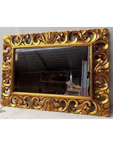 Specchio barocco in legno intarsiato cm 100x70...