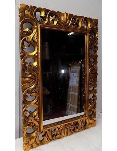 Specchio barocco in legno intarsiato cm 100x70...
