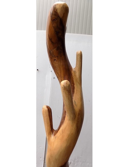 Attaccapanni in legno massello cm 56x56x194h creato da una radice lavorato a mano n2