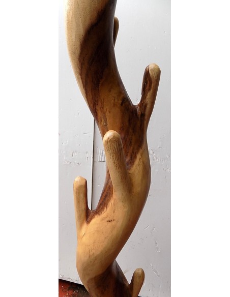 Attaccapanni in legno massello cm 56x56x194h creato da una radice lavorato a mano n2