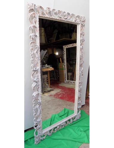 Specchio barocco in legno intarsiato cm 180x100...