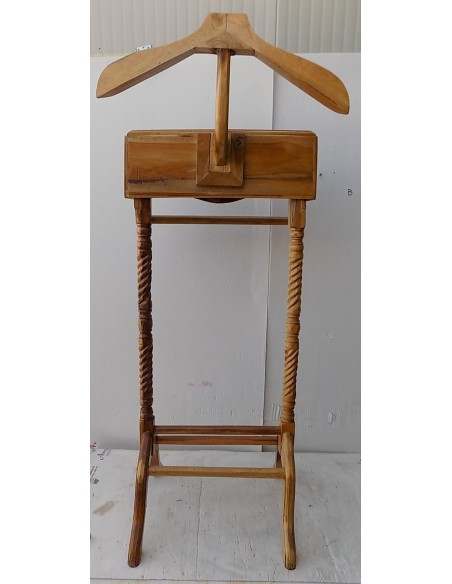 Servomuto in mogano naturale appendi abiti servo muto uomo morto