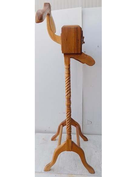 Servomuto in mogano naturale appendi abiti servo muto uomo morto