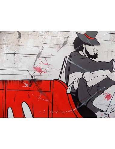 Quadro Lupin III cm 150x80 con Jigen in fuga...