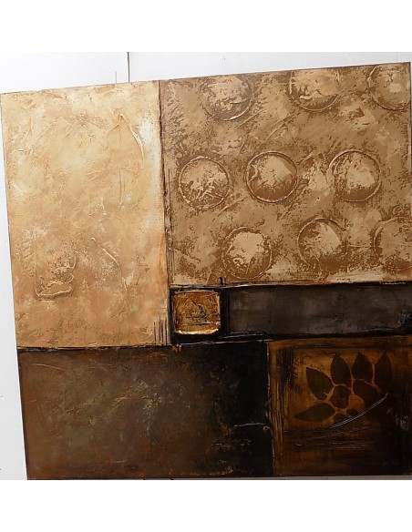 quadro in acrilico realizzato a mano molto materico cm 80x80 industrial style dipinto 3