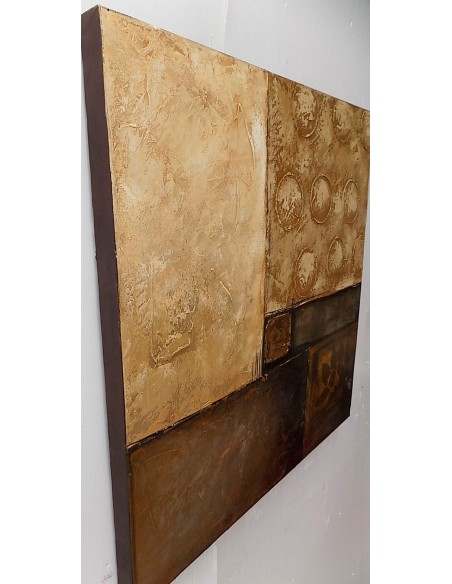 quadro in acrilico realizzato a mano molto materico cm 80x80 industrial style dipinto 3