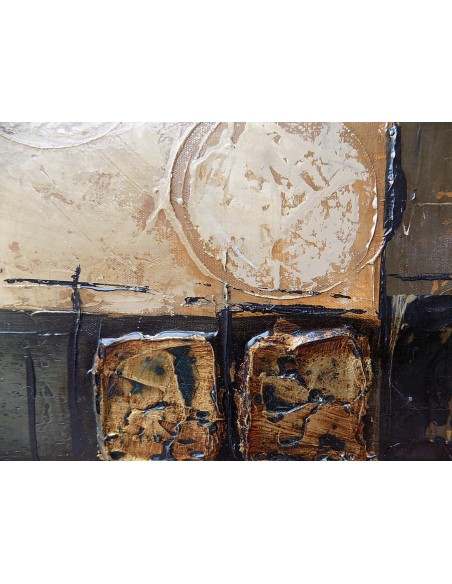 quadro in acrilico realizzato a mano molto materico cm 80x80 industrial style dipinto 4