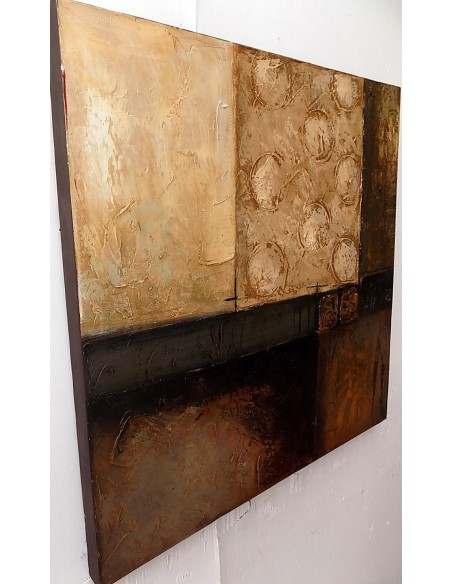 quadro in acrilico realizzato a mano molto materico cm 80x80 industrial style dipinto 4