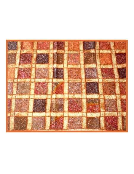 Arazzo Indiano realizzato a mano cm 150x100 arancio testata letto