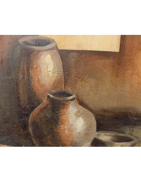 quadro a olio realizzato a manonatura morta da cm 100x50 dipinto tela 2