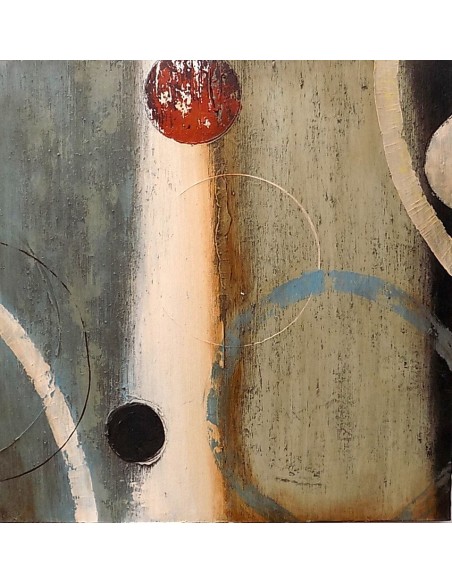 Quadro a olio realizzato a mano molto materico cm 60x60 industrial style dipinto 1