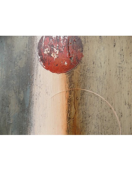 Quadro a olio realizzato a mano molto materico cm 60x60 industrial style dipinto 1