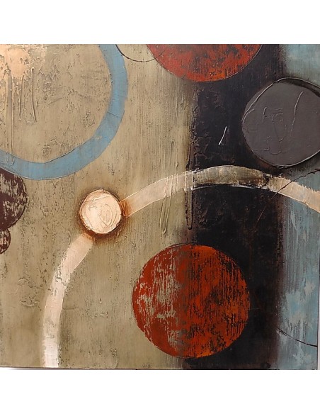 Quadro a olio realizzato a mano molto materico cm 60x60 industrial style dipinto 2