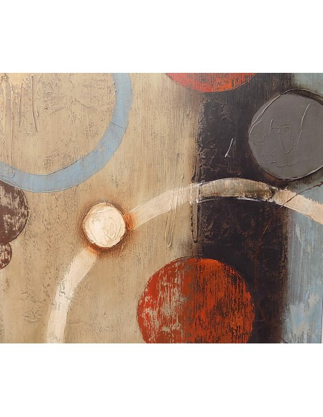 Quadro a olio realizzato a mano molto materico cm 60x60 industrial style dipinto 2