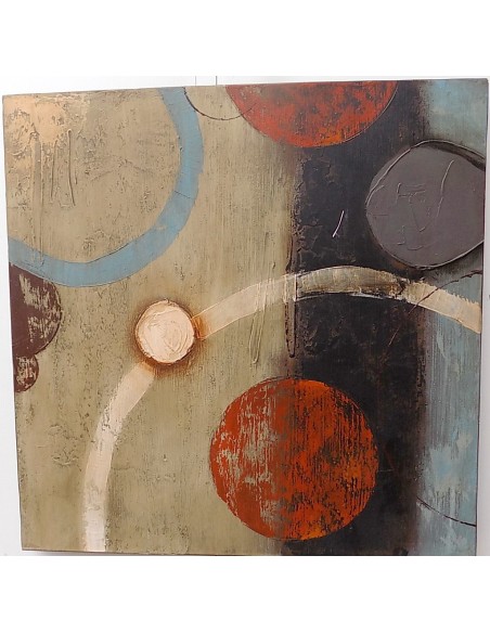 Quadro a olio realizzato a mano molto materico cm 60x60 industrial style dipinto 2