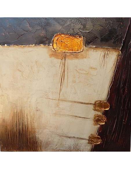 Quadro a olio realizzato a mano molto materico cm 50x50 industrial style dipinto B