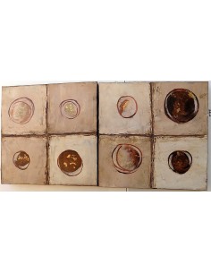 4 Quadri ad olio realizzati a mano cm 30x30 a formare un... 2