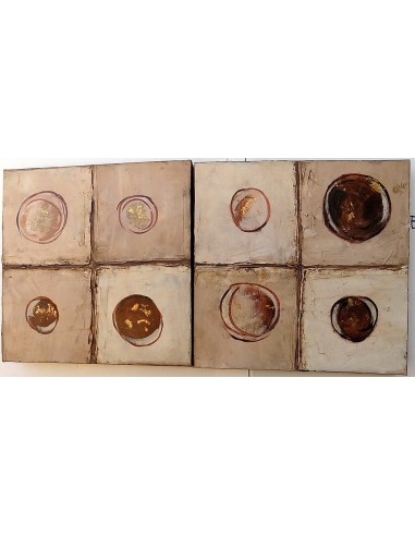 4 Quadri ad olio realizzati a mano cm 30x30 a...