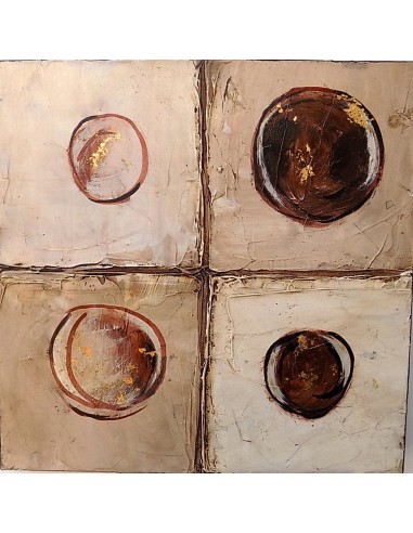 4 Quadri ad olio realizzati a mano cm 30x30 a...