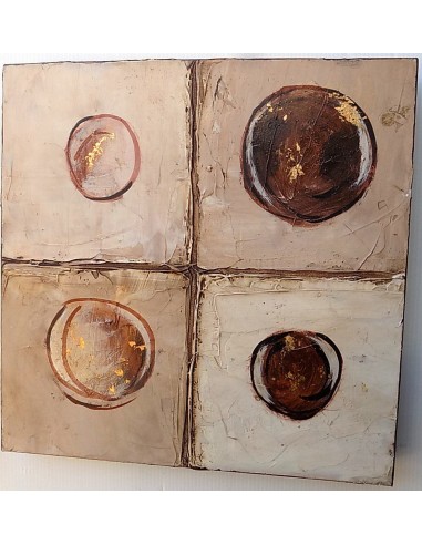 4 Quadri ad olio realizzati a mano cm 30x30 a...