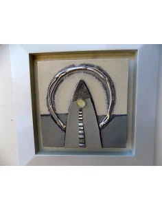 Quadro a olio realizzato a mano in tela gesso e metallo... 2