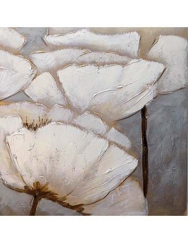 Quadro floreale papaveri bianchi ad olio cm...