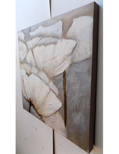 Quadro floreale papaveri bianchi ad olio cm...
