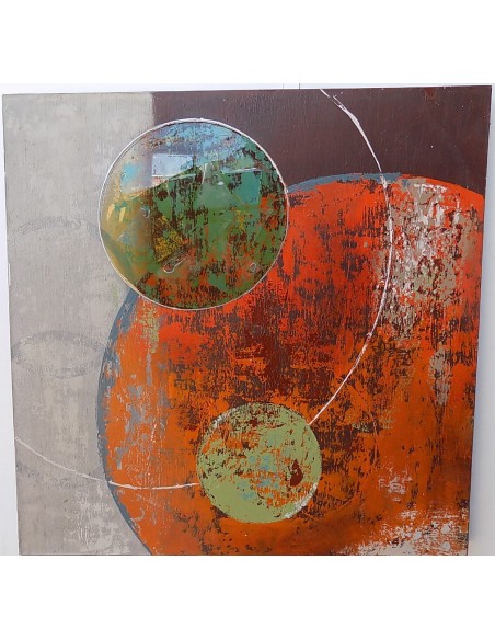 quadro in acrilico realizzato a mano molto materico cm 80x80 industrial style dipinto 3