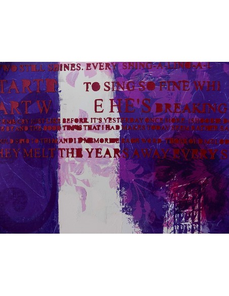 Quadro floreale rose viola purple ad olio cm 100x100 dipinto 1