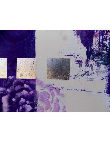 Quadro floreale rose viola purple ad olio cm...