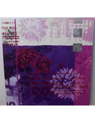 Quadro floreale rose viola purple ad olio cm...