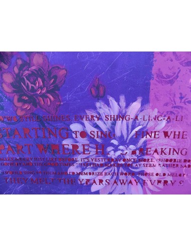 Quadro floreale rose viola purple ad olio cm...