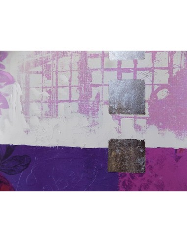 Quadro floreale rose viola purple ad olio cm...