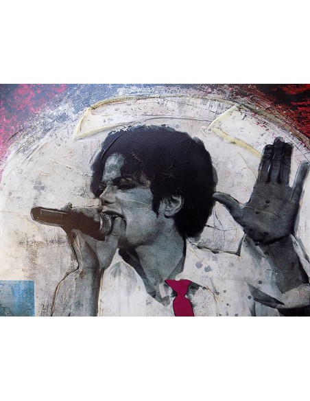 Quadro Michael Jackson il re del pop ad olio cm 100x100 dipinto 1 artisti musica