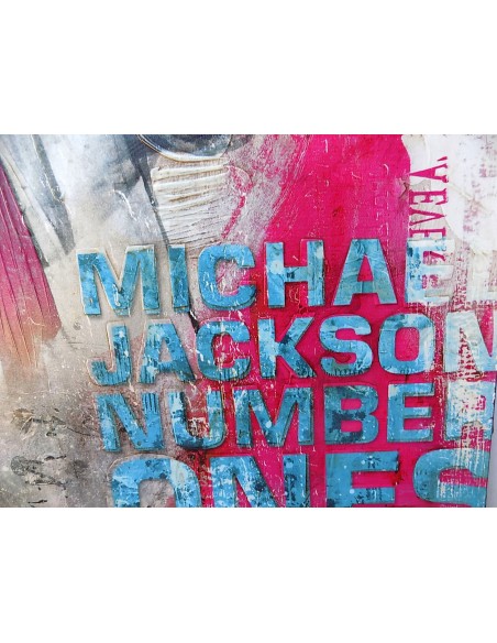 Quadro Michael Jackson il re del pop ad olio cm 100x100 dipinto 1 artisti musica