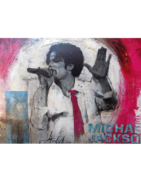 Quadro Michael Jackson il re del pop ad olio cm 100x100 dipinto 1 artisti musica