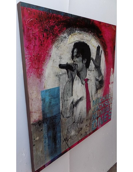 Quadro Michael Jackson il re del pop ad olio cm 100x100 dipinto 1 artisti musica