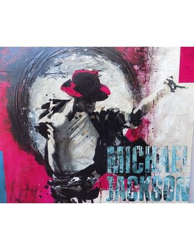 Quadro Michael Jackson il re del pop ad olio cm...