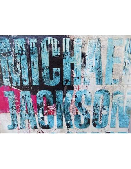 Quadro Michael Jackson il re del pop ad olio cm 100x100 dipinto 2 artisti musica