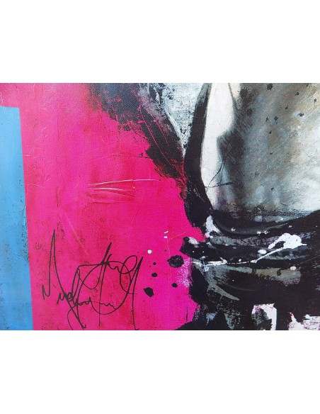 Quadro Michael Jackson il re del pop ad olio cm 100x100 dipinto 2 artisti musica